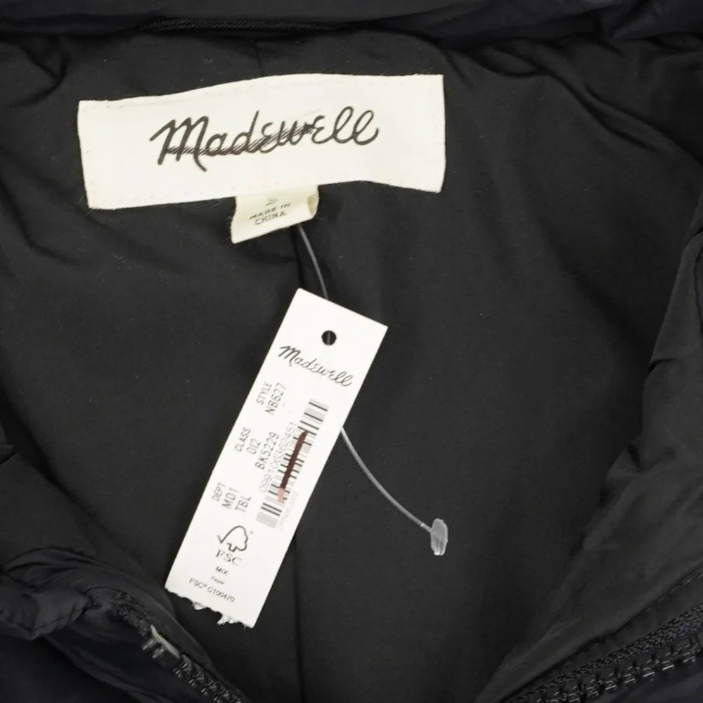 New MADEWELL Mens Quilted Puffer Jacket in Black - Picture 4 of 4